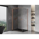 MEXEN/S - Mist-B sprchovací kút dvere krídlové 100 x 80, transparent, meď kartáčovaná 8A2T-100-080-65-00