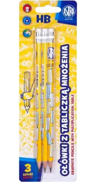 ASTRA Ceruzka HB s potlačou násobilky 3ks (5901137165783)