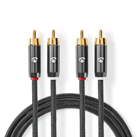 Nedis Stereo Audio kábel 2x RCA (M) - 2x RCA (M) 2.00 m šedá (CATB24200GY20)
