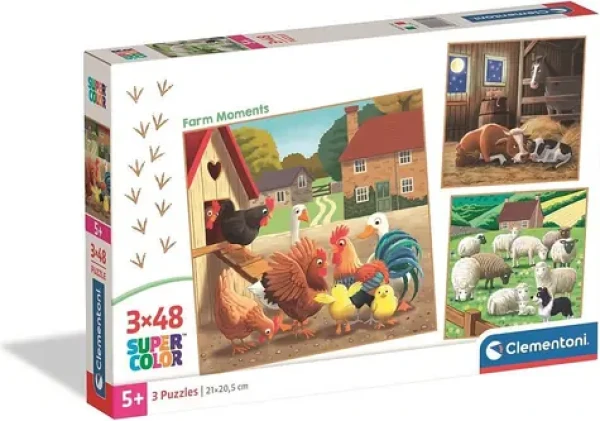 Clementoni 25791 Puzzle Chvíle na farme 3x48 dielikov
