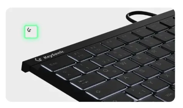 Keysonic KSK-5211ELU DE čierna / Mini klávesnica / Touchpad / USB / podsvietenie (60957)