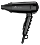 Braun Satin Hair 3 StyleGo HD350 čierna / Fén na vlasy / 1600 W / Ionizácia / sklopná rukoväť / 2 teploty / koncentrátor (3030050182354)