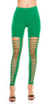 Sexy Leggings with sexy rips green Einheitsgroesse