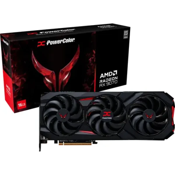 PowerColor Red Devil Radeon RX 9070 16GB OC / 2700 MHz / 16GB GDDR6 / 256-bit / 1x HDMI + 3x DP / 650W (8+8) (RX9070 16G-E/OC)