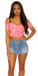 Sexy KouCla Off Shoulder Crop Top Einheitsgroesse