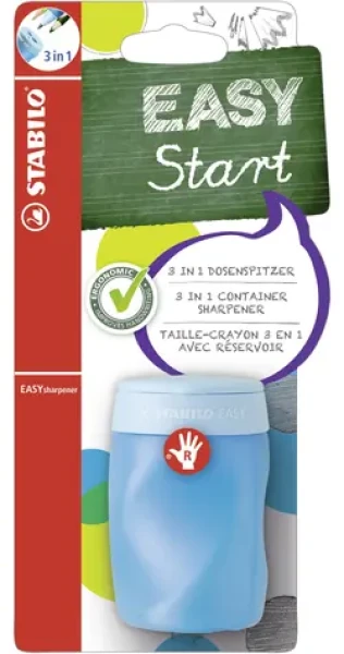 STABILO® Easy sharpener 3v1 - Ergonomické strúhadlo - modré pre pravákov (SB-B-4502-2)
