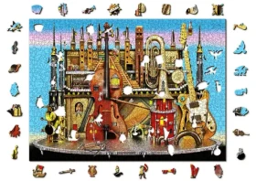 Wooden City Drevené puzzle Hudobný hrad 2v1