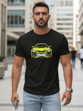 Pánske tričko s potlačou auta čierne FashionStreet NX5015R XL
