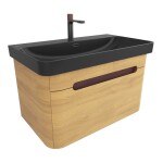 Kúpeľňová skrinka s umývadlom SAT Fusion 77,5x43x45 cm dub medový mat SATFUSION80DMBKMBA SATFUSION80DMBKMBA