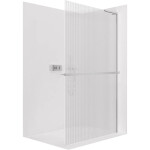 CERANO - Sprchová zástena Walk-in Onyx L-pravá vzpera - 8 mm + polička/držiak na uteráky - chróm, ryhované sklo - 120x200 CER-8050BD1118