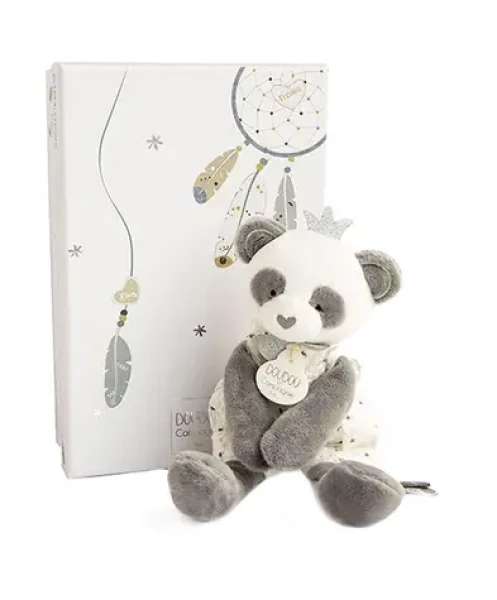 Doudou Darčeková sada - Plyšová hračka panda s dečkou 20 cm