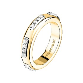 Trussardi Trblietavý bicolor prsteň z ocele Concept TJAYY110 52 mm