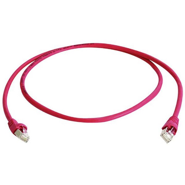 Telegärtner 100008030 RJ45 sieťové káble, prepojovacie káble CAT 6A S/FTP 0.25 m červená samozhášavý, s ochranou, párové tienenie, dvojžilový tienený, bez; 100008030