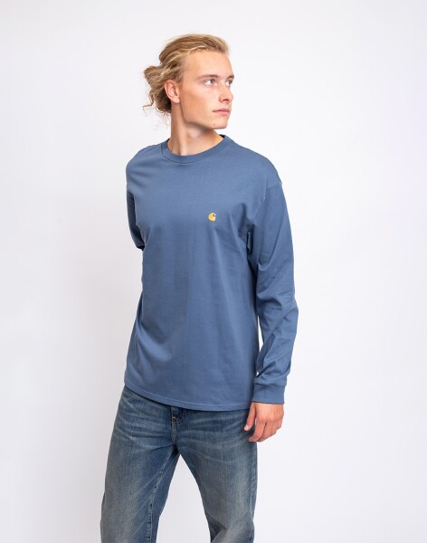 Carhartt WIP L/S Chase T-Shirt Icesheet / Gold L