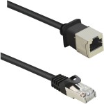 Renkforce RF-4394130 RJ45 sieťové káble, prepojovacie káble CAT 5e F/UTP 3.00 m čierna predlžovací kábel s ochranou, pozlátené kontakty 1 ks; RF-4394130