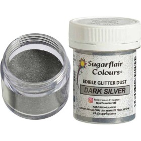 Tŕpyt tmavé striebro 10 g - Sugarflair - Sugarflair