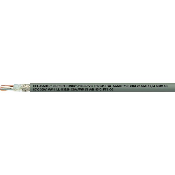 HELU 49922-500 vedenie ťažnej reťaze S-TRONIC-310-C-PVC 4 x 0.14 mm² sivá 500 m; 49922-500
