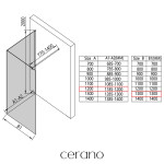 CERANO - Sprchová zástena Walk-in Onyx Corner Round Ľ/P - 8 mm - guľatá vzpera - čierna matná, bronzové sklo - 120x130x200 CER-979796