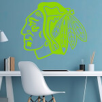 Veselá Stena Samolepka Hokejový tím Chicago Blackhawks Farba: šedá, Veľkosť: 100 x 87 cm