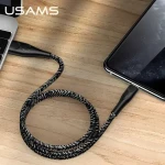 USAMS SJ391 U41 čierna / Dátový kábel / Lightning / opletený / 1 m / 2A (SJ391USB01)