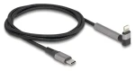DeLock USB-C - Lightning čierna / Kábel / zalomený / so stojanom / MFi / 1,5 m (85405)