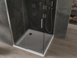 MEXEN/S - Omega sprchovací kút 100 x 100, grafit, chróm + vanička vrátane sifónu 825-100-100-01-40-4010