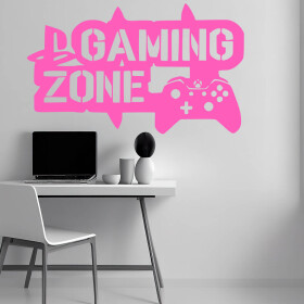 Veselá Stena Samolepka Gaming zone Farba: růžová, Veľkosť: 60 x 36 cm