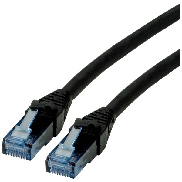 Roline 21.15.2753 RJ45 sieťové káble, prepojovacie káble CAT 6A U/UTP 3.00 m čierna netienený, bez halogénov, samozhášavý 1 ks; 21.15.2753