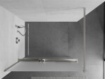 MEXEN/S - Kioto+ Sprchová zástena s poličkou WALK-IN 100 x 200, dekor, nikel kartáčovaný 800-100-121-97-30