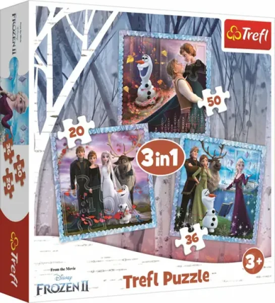 Trefl - Puzzle -Ľadové kráľovstvo 2: Kúzelný príbeh 3v1