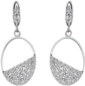 Hot Diamonds Strieborné oválne náušnice s diamantmi Horizon Topaz DE622