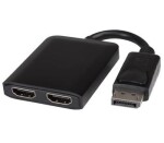 PremiumCord adaptér DisplayPort - 2x HDMI / rozšírenie + zrkadlenie obrazu / 4K * 2K @ 30Hz (kportad18)