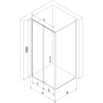 MEXEN/S - Exo sprchovací kút skladacie dvere 95 x 95, transparent, čierna 816-095-095-70-00