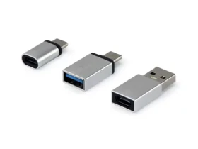 Equip strieborná / Sada OTG adaptérov / USB-C - USB-A / USB-C - Micro-USB / USB-A - USB-C / hliník (133475)