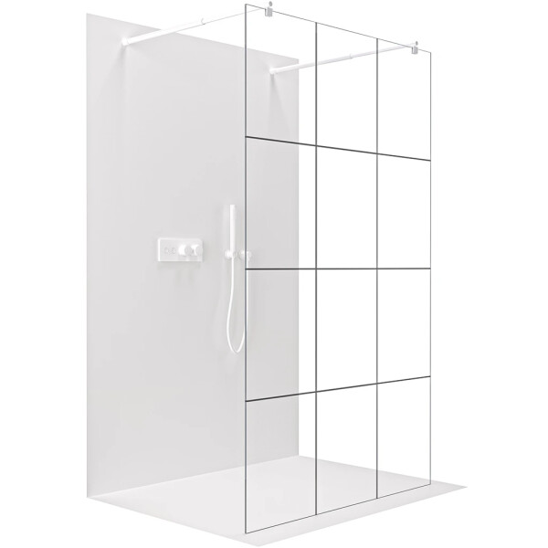 CERANO - Sprchová zástena Walk-in Onyx Duo Ľ/P - 8 mm - guľatá vzpera - biela matná, industriálne sklo - 150x200 CER-8050BD2172