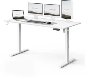 SENSE7 NOJO LIGHT Pracovný stôl biela / elektricky nastaviteľná výška / 140 x 70cm / nosnosť 70kg (5902659847973)