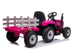 Mamido Elektrický traktor s vlečkou ružový
