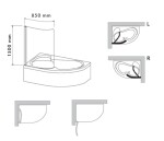 Vaňová zástena Laguna Fortuna 150x85 cm chróm 7QOP0C00Y1 VZFORTUNA150TCR