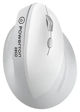 Powerton ERGO SPIRA bielo-šedá / Bezdrôtová myš / ergonomická / optická / Bluetooth a 2.4GHz / 3200 DPI (WPM12E)