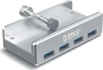 Orico MH4PU-SV-BP strieborná / USB hub / 4X USB-A 3.0 / upínací úchyt / hliníkové telo (MH4PU-SV-BP)