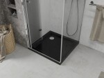 MEXEN/S - Lima sprchovací kút zalamovacie dvere 80 x 80, transparent, chróm + Flat čierna vanička so sifónom 856-080-080-01-00-4070
