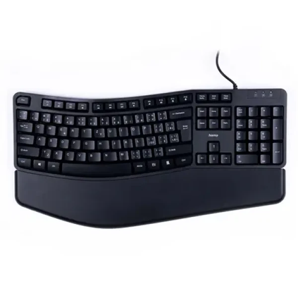 HAMA EKC-400 čierna / drôtová ergonomická klávesnica / odnímateľná podložka pod zápästie (182630)