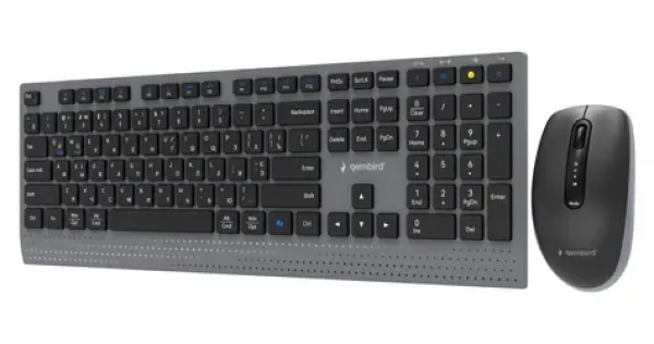 Gembird KBS-WPS-02-CYRL / Bezdrôtová sada klávesnice a myši / 2,4 GHz + Bluetooth / Cyrilické rozloženie kláves (KBS-WPS-02-CYRL)