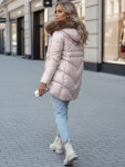Dámska zimná bunda s kapucňou TY4441 béžová - FashionStreet M