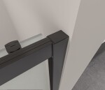 CERANO - Sprchové posuvné dvere Varone LINE Ľ/P - 6 mm - čierna matná, mliečne sklo - 160x195 CER-663055