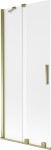 MEXEN/S - Velar dvojkrídlová posuvná vaňová zástena 80 x 150, dekor, zlatá 896-080-000-31-50
