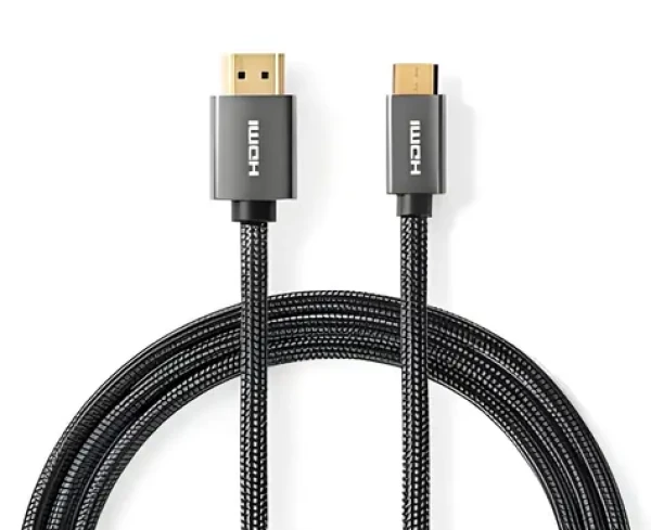 Nedis High Speed HDMI 2 m antracitová / Kábel HDMI / Mini konektor / 4K 60Hz / 18 Gbps / Ethernet (CVTB34500GY20)
