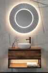 SAPHO - PRIDE STRIP guľaté zrkadlo s LED osvetlením v ráme, priemer 90cm, strieborná PD952