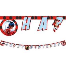 Girlanda Happy Birthday Kouzelná beruška a černý kocour - Miraculou - Procos