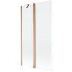 MEXEN - MIST vaňová zástena 100x150 cm 6mm f+s, meď kartáčovaná, číra 8A9-100-011-65-00